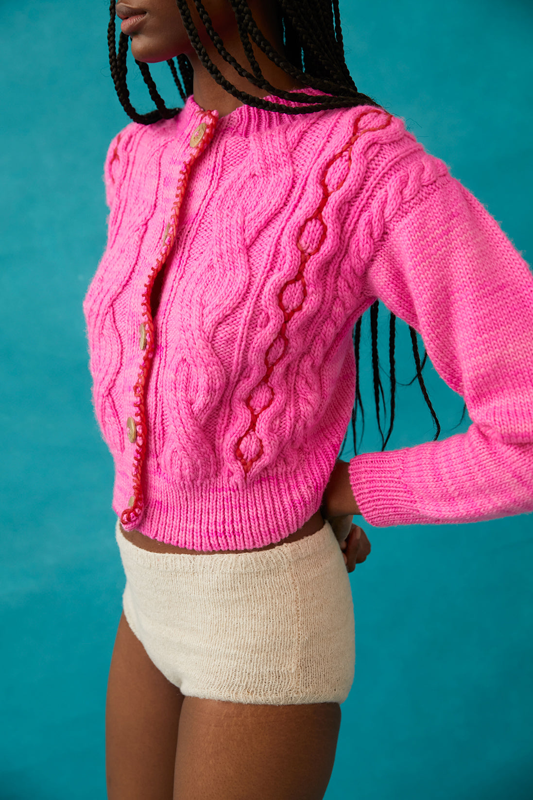 Jackie Wool Cardigan | Pink