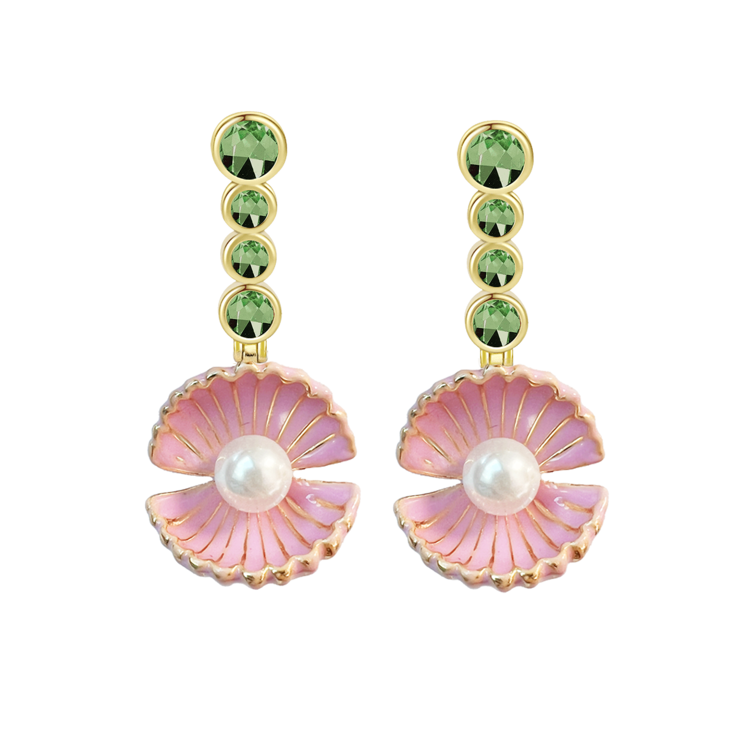 The Clam Drop Earrings -Pink | Oceanus